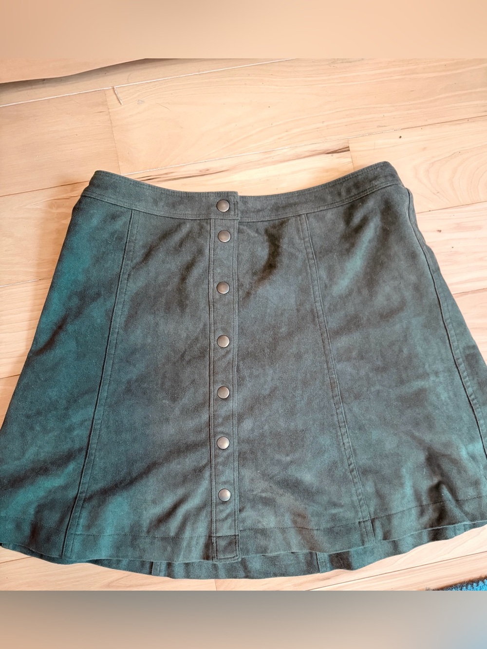 Abercrombie & Fitch olive green/khaki Button-Front Skater Skirt